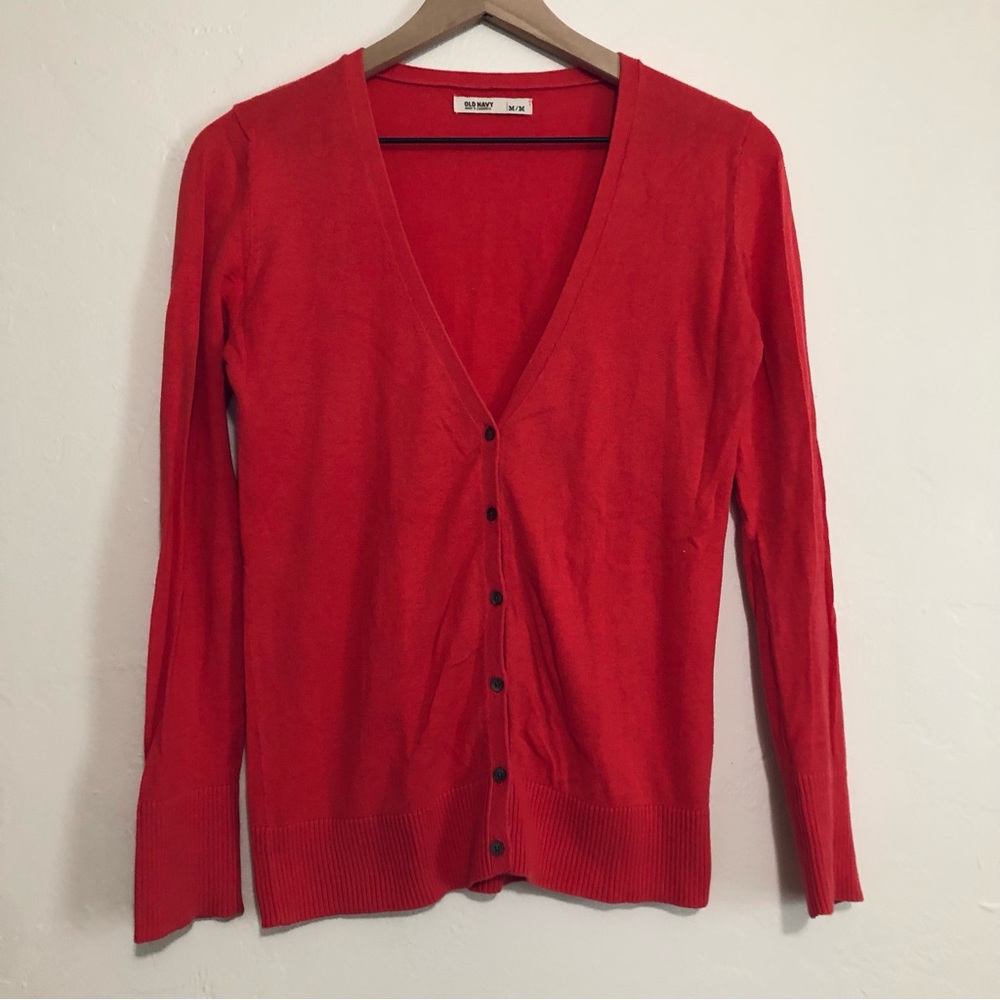 OLD NAVY DARK CORAL / RED CARDIGAN